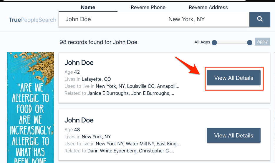 View the details of your listing