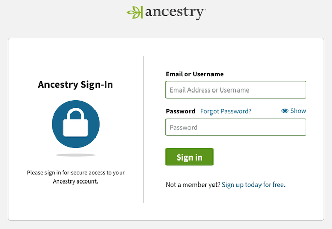 ancestry.com sign in