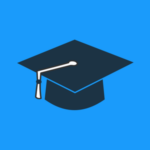 BrandYourself, mortarboard and tassel, BrandYourself blue background