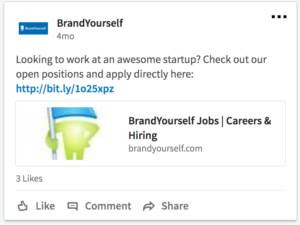 BrandYourself, linkedin, job posting