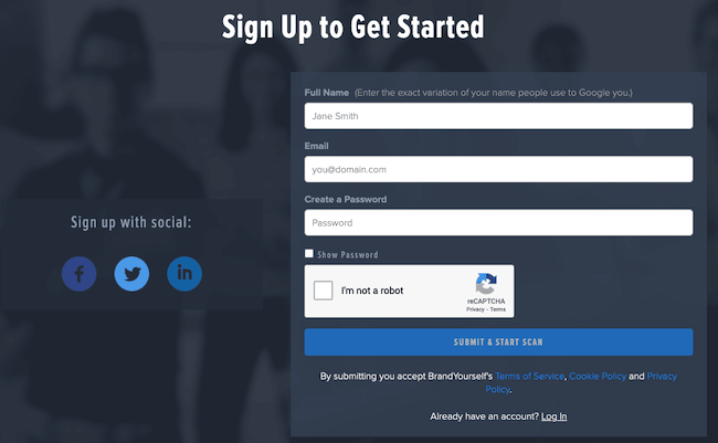 brandyourself signup