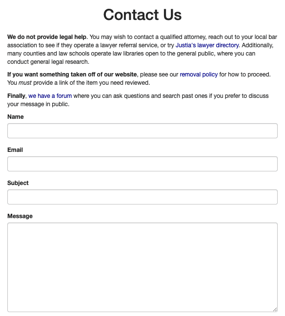 courtlistener contact form