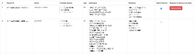 courtrecords.org request to remove data