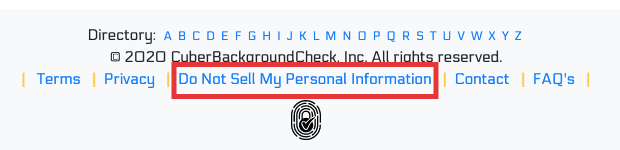cyber background check do not sell