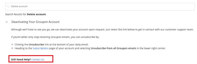 deactivating your groupon account