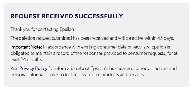 epsilon request received