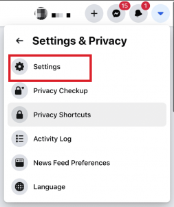 facebook click settings