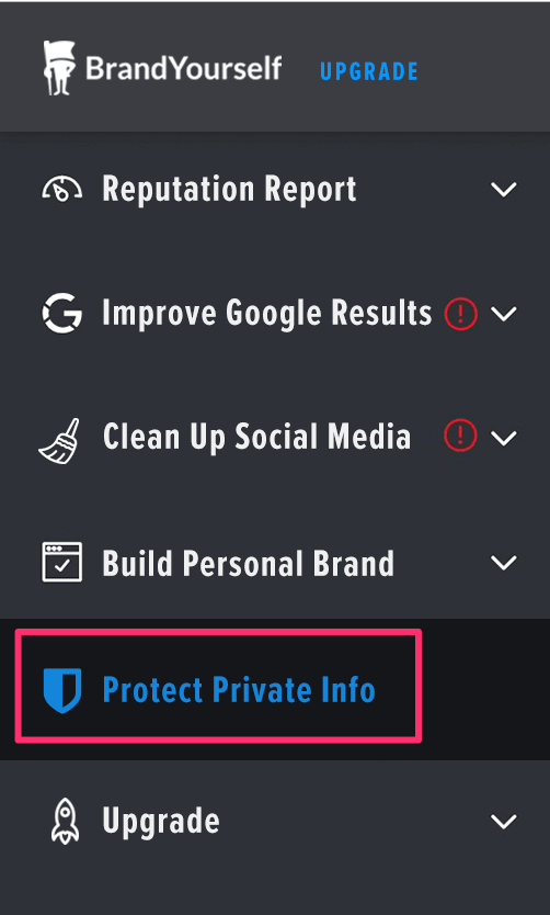 Protect info section in the new dashboard