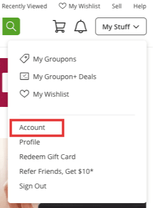 groupon account settings