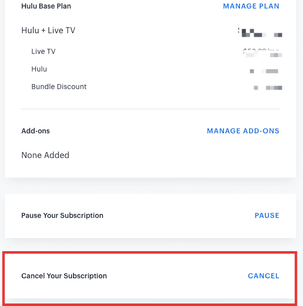 Hulu Cancel Subscription