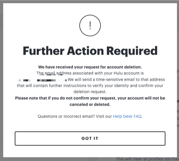 hulu check your email