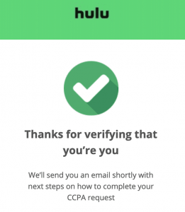 hulu verification confirmation
