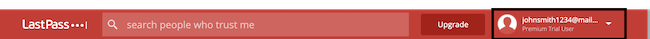 lastpass select email