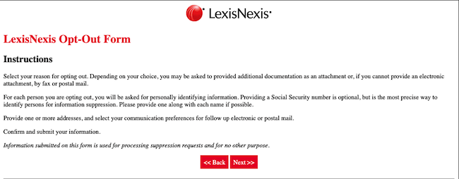 lexisnexis opt out instructions