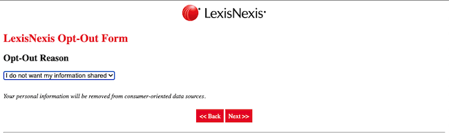 lexisnexis opt out reason