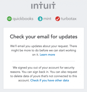delete intuit mint account