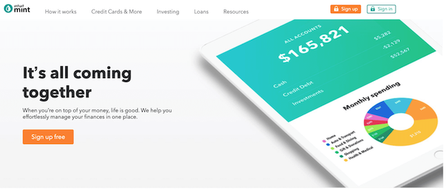 mint homepage