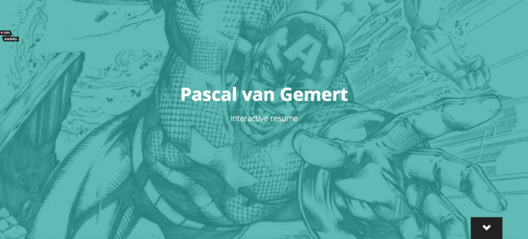 Pascal Can Gemert screenshot of his personal website