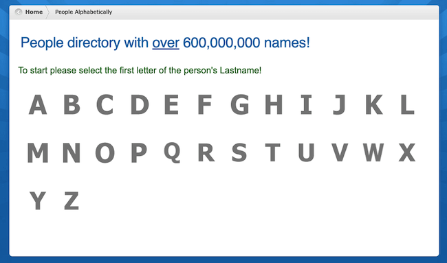 peoplebyname select first letter