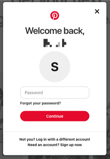 pinterest login