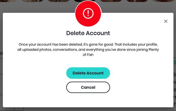 pof delete account confirmation