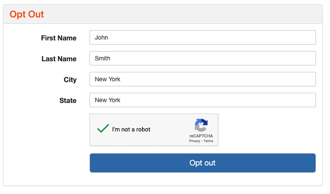 privateeye opt out form