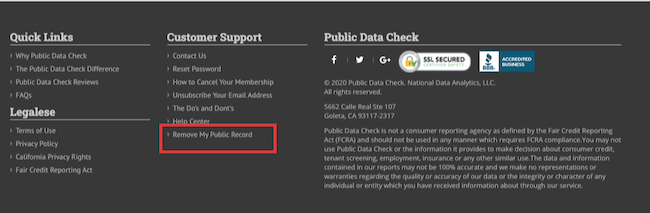 publicdatacheck remove my public record