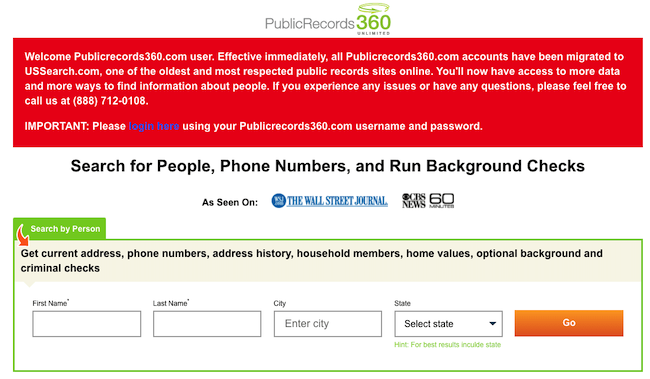 publicrecords 360 redirect