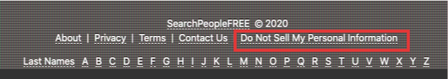 searchpeoplefree do not sell