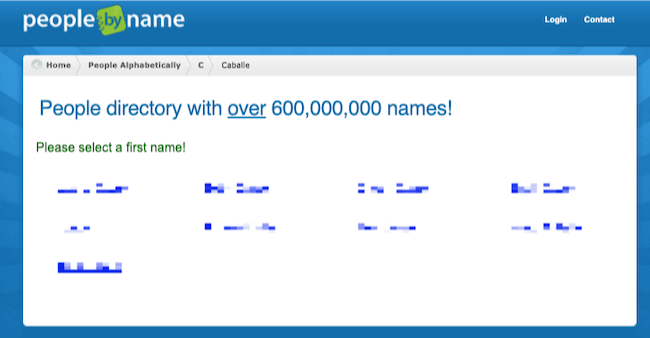 select your first name