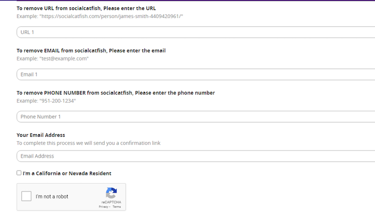 social catfish opt out form