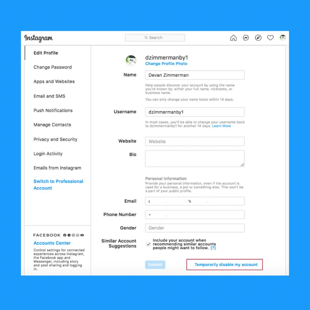 How to delete instagram account 2021 