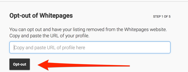 Whitepages opt out steps