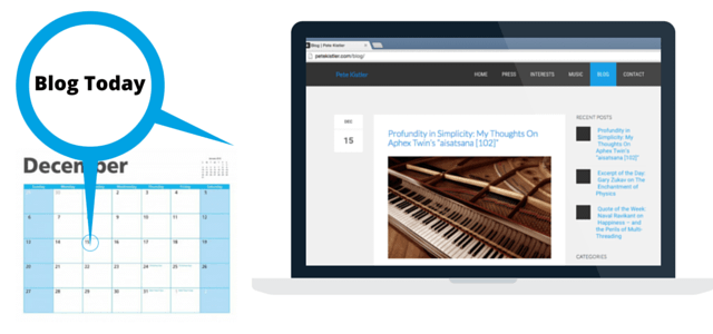 Calendar and personal blog to illustrate the importance of relevant content